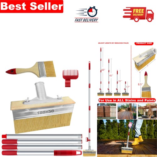Versatile deck brush with - 7",